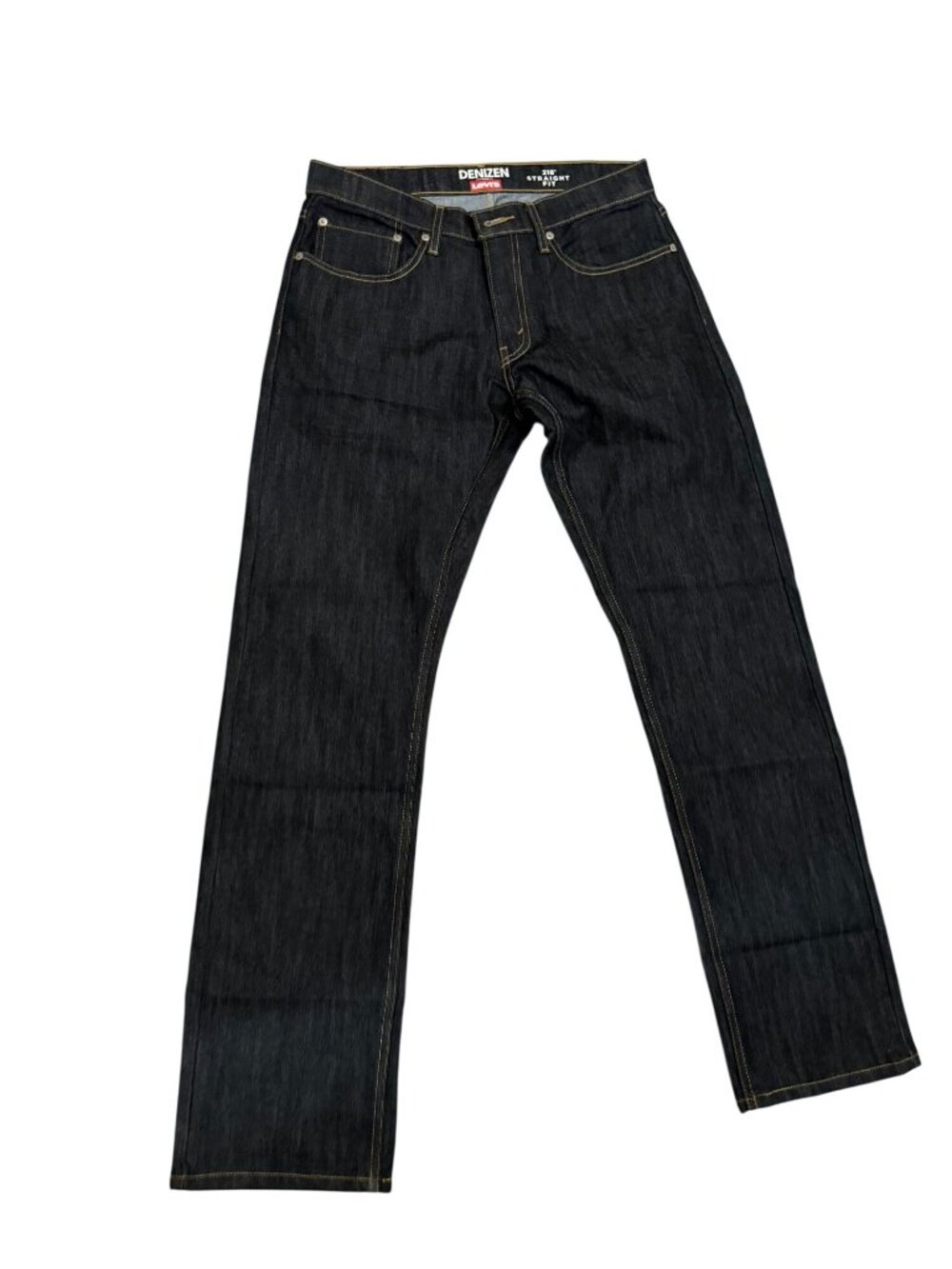 Denizen From Levis Mens Dark Wash Straight Fit Jeans 32W x 30L Cotton Blend Clas